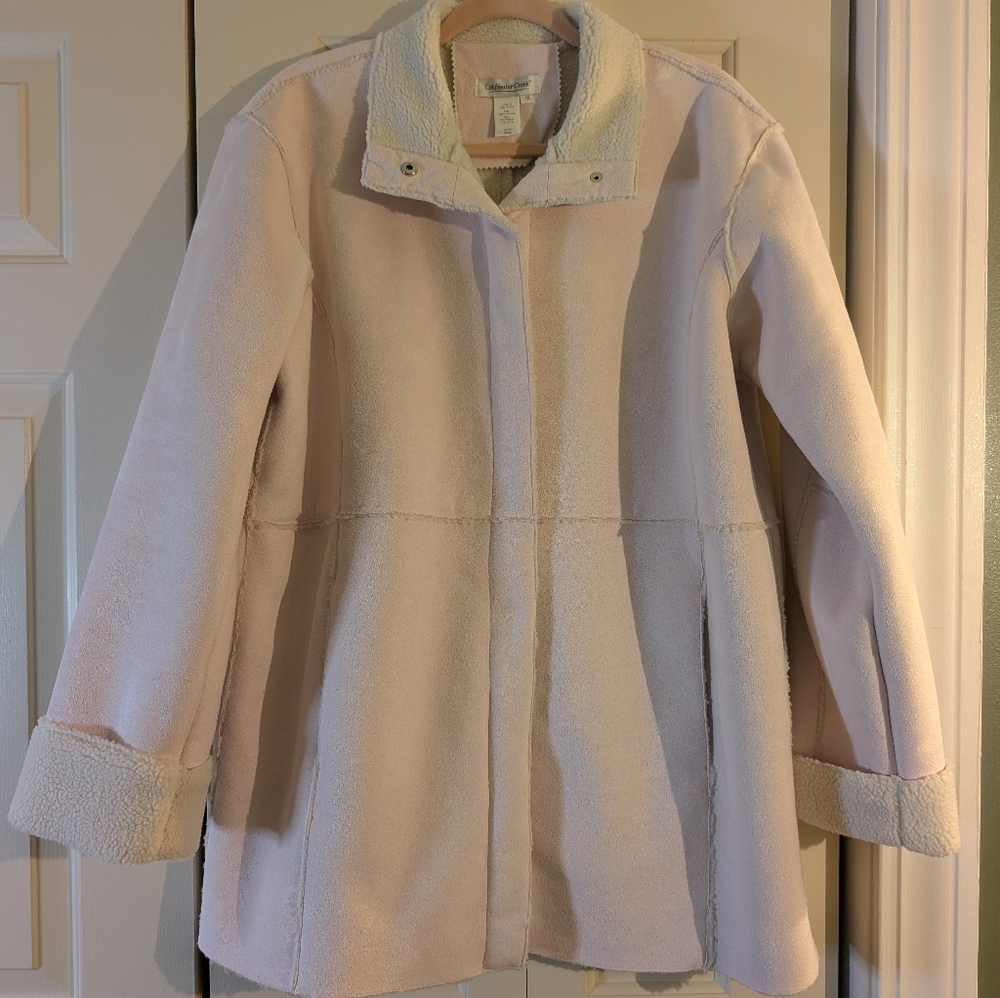 Coldwater Creek Pale Pink & Cream Coat Jacket Size 1X